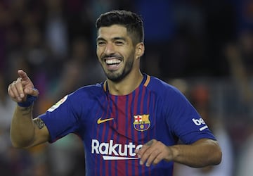 Luis Suárez  celebrando el gol 5-0