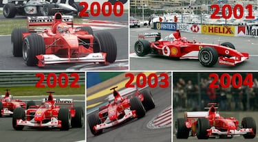Ferrari conquistaría de nuevo el mundial de pilotos en el 2000 tras 21 temporadas de sequía, desde que el sudafricano Jody Scheckter lo ganase en 1979. Michael Schumacher obtendría su tercer título esa temporada siendo éste el primero con la escudería italiana a los mandos del Ferrari F1-2000. Al año siguiente dominaría el Mundial terminando con 123 puntos por los 65 de su rival en McLaren-Mercedes David Coulthard y doblando los de su compañero Rubens Barrichello. El Ferrari F2002 del siguiente año ha sido uno de los coches de Fórmula 1 más exitosos de todos los tiempos. Diseñado por Ross Brawn, Rory Byrne y Paolo Martinelli, ganó 15 Grandes premios de un total de 19 entre el 2002 y el 2003. El campeonato de 2003 se decidió en la última carrera. A Schumacher le bastó puntuar en Japón, no siendo suficiente la victoria de Raikkonen para arrebatarle el campeonato. Ese año Ferrari utilizó el F2002 en las cuatro primeras carreras. Conseguiría su séptimo y último título mundial en la temporada 2004.