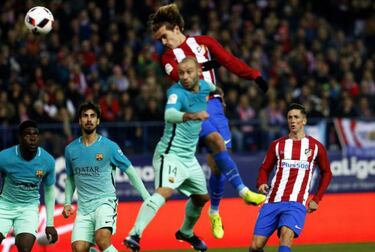 Griezmann, afinado contra el Barça en el Vicente Calderón