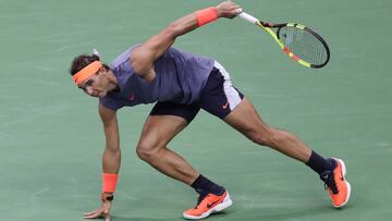Rafa Nadal, durante su partido ante Juan Mart&iacute;n del Potro en las semifinales del US Open 2018.