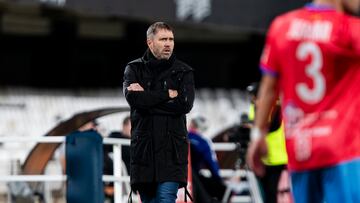 Coudet durante el partido de Copa ante La Minerva.