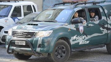 Una patrulla de la Policía Militar de Brasil.