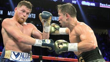 Canelo Alvarez y Gennady Golovkin durante su combate del 16 de septiembre en Las Vegas.