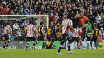 UN CLÁSICO. Goles como el de Herrera en el minuto 90 son habituales esta temporada para el Barça.