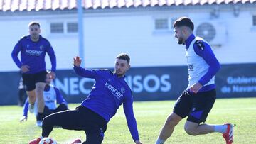 Raúl durante un entrenamiento en Tajonar.