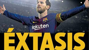 Pleitesía a Messi en las portadas de Barcelona