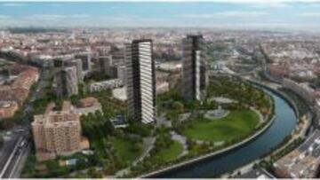 Recreación virtual de la zona Mahou-Calderón de cómo quedaría el proyecto.