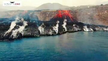 La espectacular imagen de la isla baja creada por la lava volcánica