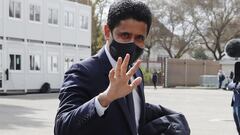 STRASBOURG, FRANCE - APRIL 10: President Nasser Al-Khelaifi of Paris Saint-Germain arrive before the Ligue 1 match between Strasbourg and Paris at Stade de la Meinau on April 10, 2021 in Strasbourg, France. (Photo by Xavier Laine/Getty Images)
 PUBLICADA 