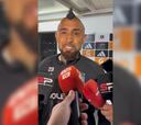 A Vidal le preguntan si fue el último partido de Palacios en el Monumental y así reacciona