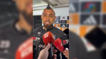 A Vidal le preguntan si fue el último partido de Palacios en el Monumental y así reacciona