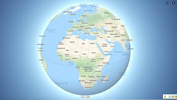 As赤 se ve ahora la Tierra en Google Maps: adi車s planisferio', hola globo