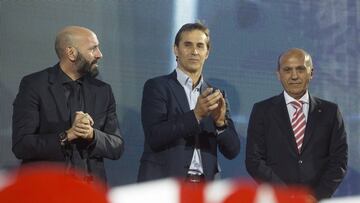 Monchi, Lopetegui y Del Nido.