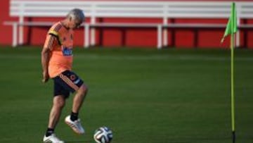 José Pejerman, en un entrenamiento de Colombia.