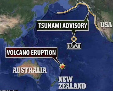 El origen del tsunami afectará las isla Hawai y la costa oeste de Estados Unidos.