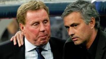 Harry Redknapp y Mourinho en el partido del Bernabéu.