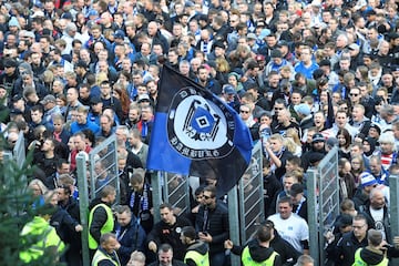 Soccer Football - 2. Bundesliga - Hamburger SV v St Pauli - Volksparkstadion, Hamburg, Germany - September 30, 2018  Hamburger SV fans before the match 