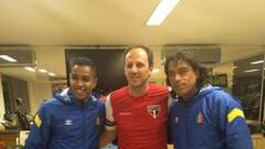 Cuadrado, Ceni y Henao: una foto cargada de historia y títulos