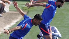 Luis Su&aacute;rez, en la sesi&oacute;n del Atl&eacute;tico.