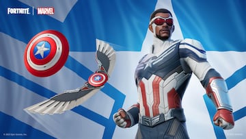 fortnite nueva skin capitan america sam wilson mcu marvel