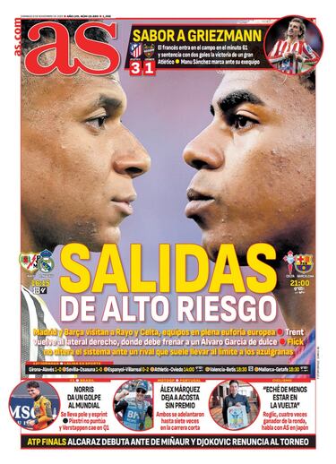 Las portadas de AS de noviembre