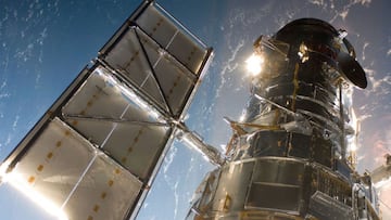 The Hubble Space Telescope in a picture snapped by a Servicing Mission 4 crewmember just after the Space Shuttle Atlantis captured Hubble with its robotic arm on May 13, 2009, beginning the mission to upgrade and repair the telescope.
 
 The Hubble Space 