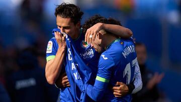 GETAFE, SPAIN - FEBRUARY 12: Enes Unal of Getafe CF celebrates after scoring his team's first goal during the LaLiga Santander match between Getafe CF and Rayo Vallecano at Coliseum Alfonso Perez on February 12, 2023 in Getafe, Spain. (Photo by Diego Souto/Quality Sport Images/Getty Images)