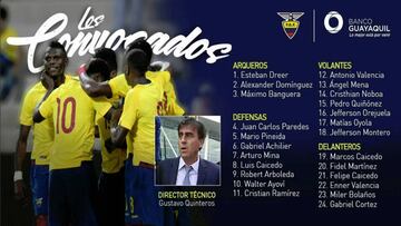 La lista de Ecuador para los partidos ante Paraguay y Colombia