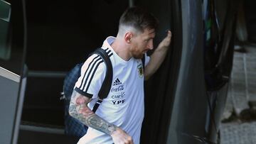 Leo Messi arrives with the Argentina National team, in Barcelona, Spain, on May 31, 2018.