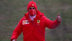 Carlos Sainz Jr (55) Ferrari Formula 1 World championship 2021, drive in a private testing the SF71H for ferrari for the first time in Fiorano, Modena, Italy, on January 27, 2021. *** Local Caption *** .