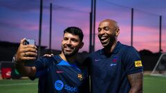 Kun Agüero y Thierry Henry estuvieron en el segundo entrenamiento de Barcelona en Miami