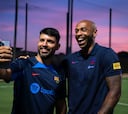 Kun Agüero y Thierry Henry estuvieron en el segundo entrenamiento de Barcelona en Miami