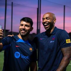 Kun Agüero y Thierry Henry estuvieron en el segundo entrenamiento de Barcelona en Miami