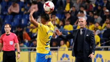 El entrenador de Las Palmas, Paco Jémez, en el partido ante el Valencia de ida de octavos de final de la Copa del Rey.