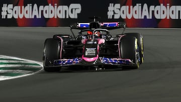 Alpine's French driver Esteban Ocon competes during the Saudi Arabian Formula One Grand Prix at the Jeddah Corniche Circuit in Jeddah on March 9, 2024. (Photo by JOSEPH EID / AFP)