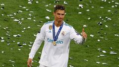 FILE PHOTO: Real Madrid&#039;s Cristiano Ronaldo celebrates after winning the Champions League in Kiev, Ukraine - May 26, 2018.   REUTERS/Phil Noble/File Photo