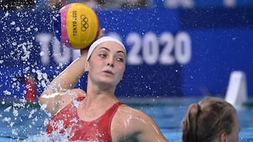 Tokyo (Japan), 22/07/2021.- Natasa Rybanska of Hungary performs during a training session of the Hungarian women's water polo team for their first match at the Tokyo 2020 Olympic Games at the Tatsumi Water Polo Centre in Tokyo, Japan, 22 July 2021. (Hungría, Japón, Tokio) EFE/EPA/Tamas Kovacs HUNGARY OUT