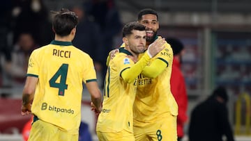 Christian Pulisic celebra un gol.