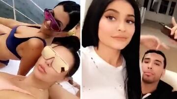 Kourtney y Kim Kardashian y Kylie Jenner con su maquillador, nuevos fans de Despacito.