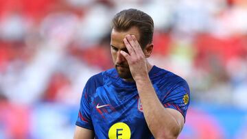 Harry Kane, jugador del Tottenham, durante un calentamiento con la Selección inglesa.