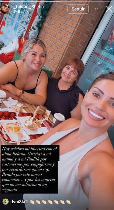 “Hoy celebro mi libertad con el alma liviana, gracias a mi mamá y a mi Rudith por sostener”