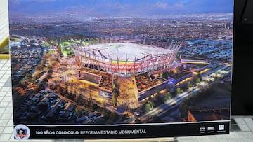 Santiago, 19 de abril 2025.
Muestran las primeras imgenes de como sera el nuevo estadio Monumental durante la Conmemoracin del Centenario de Colo Colo.
19/04/2025
Javier Torres/Aton Chile
The first images of the new Monumental Stadium are shown during the Colo Colo Centennial Commemoration.
19/04/2025
Javier Torres