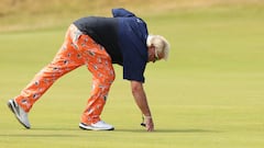 Golf - The 150th Open Championship - Old Course, St Andrews, Scotland, Britain - July 15, 2022 John Daly of the U.S. after making a birdie on the 1st during the second round REUTERS/Phil Noble