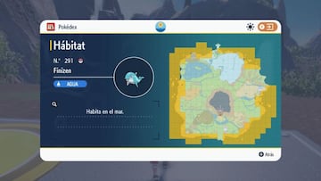 Todas las ubicaciones en las que aparece Finizen en Pok&eacute;mon Escarlata y Pok&eacute;mon P&uacute;rpura