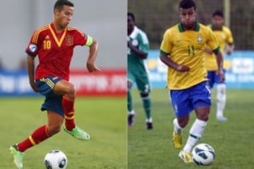 Thiago se hizo famoso primero en Barcelona y ahora juega en Bayern Munich. Rafinha apareció después y tras un préstamo en Celta, alterna en los blaugranas. Se han visto las caras con sus equipos, pero lo más singular es que Thiago eligió defender a la selección española y Rafinha a la brasileña. Los hijos de Mazinho tomaron caminos distintos.