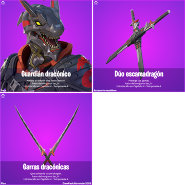 club fortnite noviembre 2023 nueva skin guardian draconico