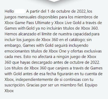 Xbox Games With Gold no incluirá más juegos de Xbox 360 a partir de octubre