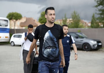 Sergio Busquets, Thiago Alcántara y Jordi Alba.