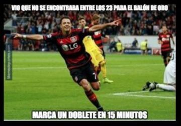 El delantero mexicano del Bayer Leverkusen marcó dos tantos en el empate 4-4 ante la Roma; tras su gran día los mejores Memes ya inundan las redes sociales.