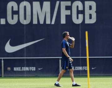 Luis Enrique during pre-season training ahead of the 2016/17 campaign.